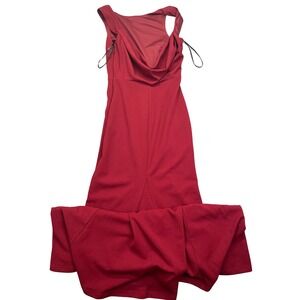Lulus Red Gown Formal Dress Cowl Neck Sleeveless Party‎ Maxi Small